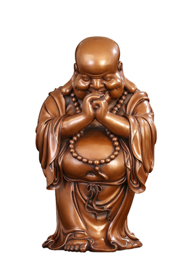 纯紫铜恭喜家居饰品弥勒佛像