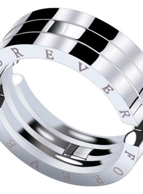 亲嘴鱼项链男士变形指环送男友