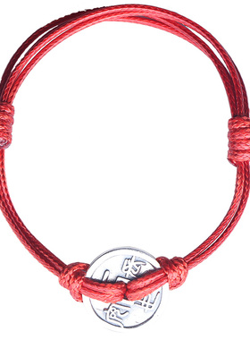 纯银红绳手链男女情侣手工编织