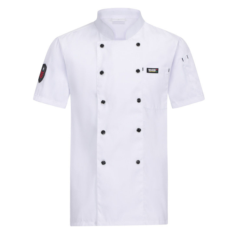 厨师服短袖夏薄款餐饮食堂工作服