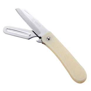 日美不锈钢水果刀多功能刮削皮器开瓶盖折叠便携瓜果刀蔬果刨丝器