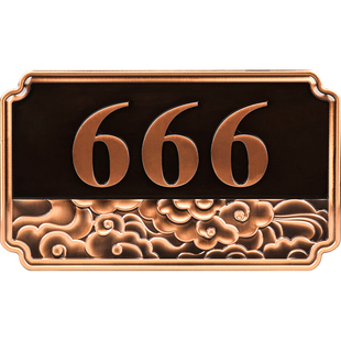 金属高档别墅门牌家用住宅定制铝合金中欧式户外号码牌室外仿铜复古浮雕个性创意设计定做