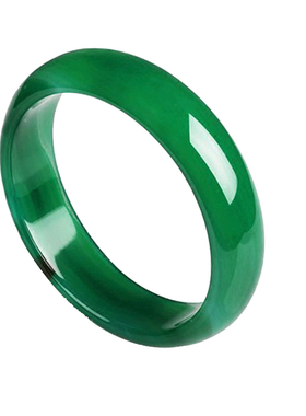 人家冰种绿色姜花玉镯子