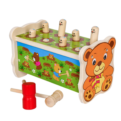 木质益智力1-3女宝宝打地鼠玩具