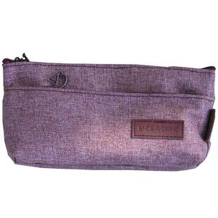 晨宇简约帆布笔袋纯色复古男女学生铅笔盒文具袋朴素收纳多层笔袋