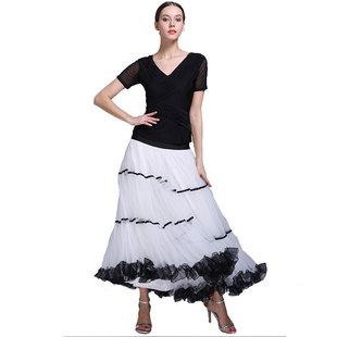 摩登舞服新款成人舞蹈服套装交谊舞国标舞裙狐步大摆华尔兹舞蹈服