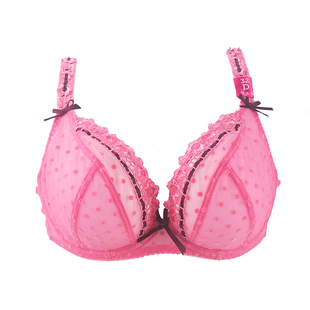 446小底围大杯文胸网纱透气超薄有钢圈显小内衣60-65DEFGHIJKLMNO