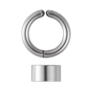 【杀死玛丽苏】无耳洞福音 黑银不锈钢抛光耳蜗夹+耳骨夹男女同款