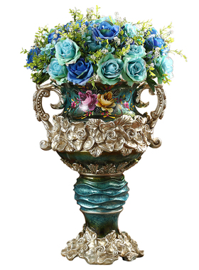 大号花瓶烟灰缸家居套装树脂摆件