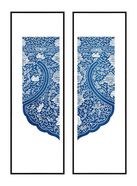 装饰挂画茶楼会客室青花瓷组合