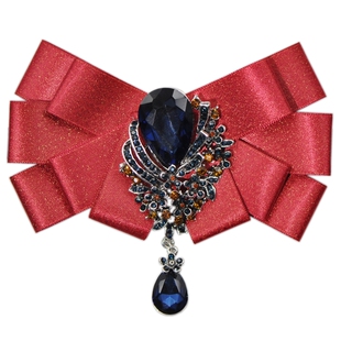 新款男士蓝宝石水钻领结 个性表演晚会潮男水钻结婚领花领结