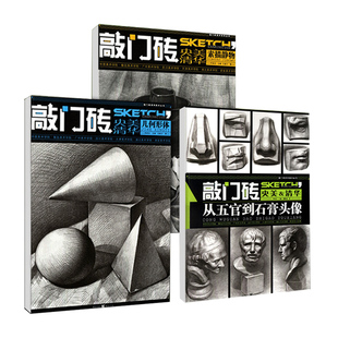 【14年老店】全3本经典素描静物王建才陈慎虎敲门砖央美清华书几何形体结构步骤临摹入门从五官到石膏头像素描基础教程美术书