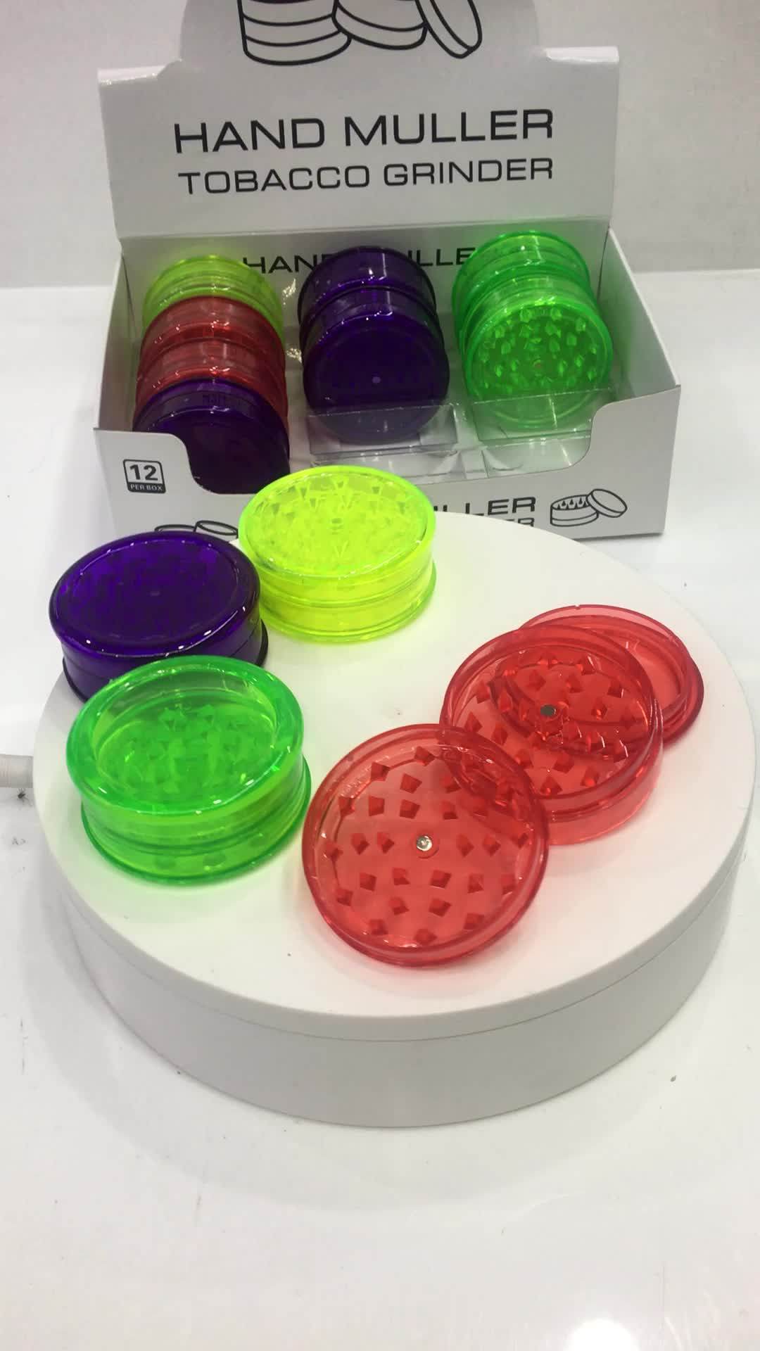 Erliao 3 Layer Hard Plastic Grinder Herbal Herb Cigar Tobacco Grinder Crusher Hand Muller For