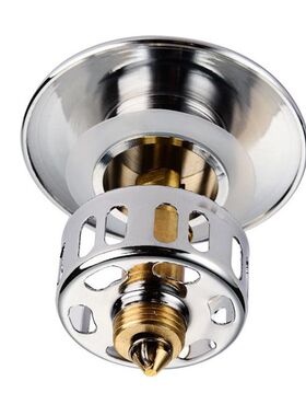 浴缸配件新品特惠下水排水器弹跳式大小表面盖头防臭全铜脚印塞子