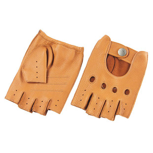 春夏真皮手套男式鹿皮手套半指休闲驾驶皮手套EM001