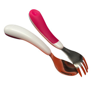 美国OXO儿童宝宝不锈钢训练学吃饭小蛮同款勺子叉子勺叉组合套装