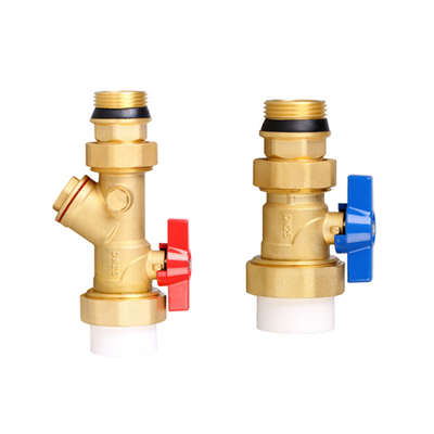 地暖分水器套阀直角集水器阀门进水回水过滤器压力表外丝内牙球阀