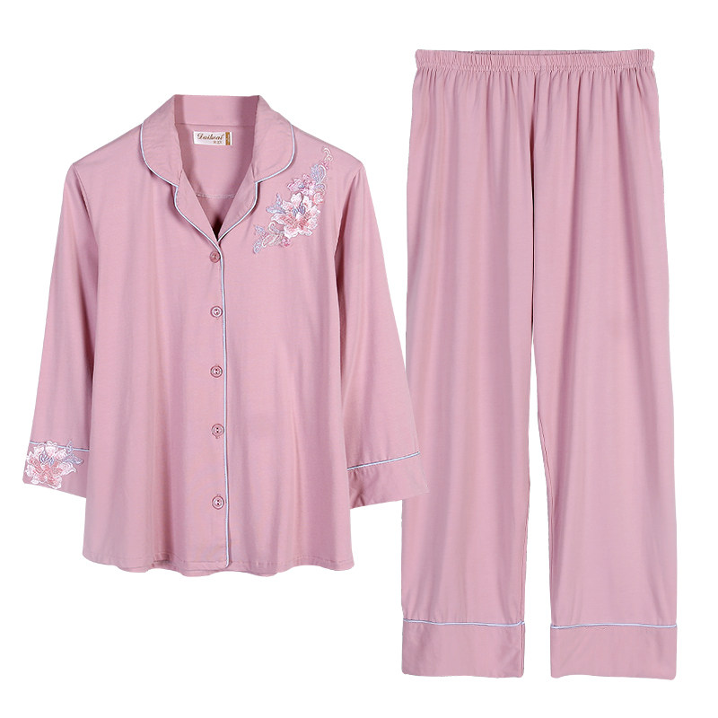 春秋季薄款家居服睡衣金黛儿中年