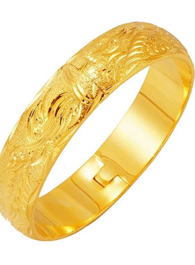 宽面镀金不掉色礼物手镯送妈妈