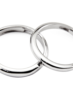 简单爱素圈戒925纯银情侣戒指