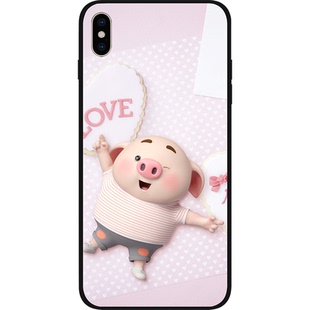 猪小屁同款适用于苹果13华为p40玻璃iPhone17/12ProMate70红米k90OPPOFindX9Magic8小米17定制手机壳保护套