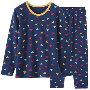 顶呱呱儿童内衣套装新款男童秋衣秋裤薄款中大童睡衣家居服春秋