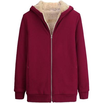 卫衣仿羊羔绒开衫纯棉拉链外套