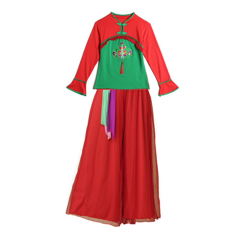 2019秋冬秧歌广场舞服装新款套装加厚加绒民族风舞蹈演出服女成人