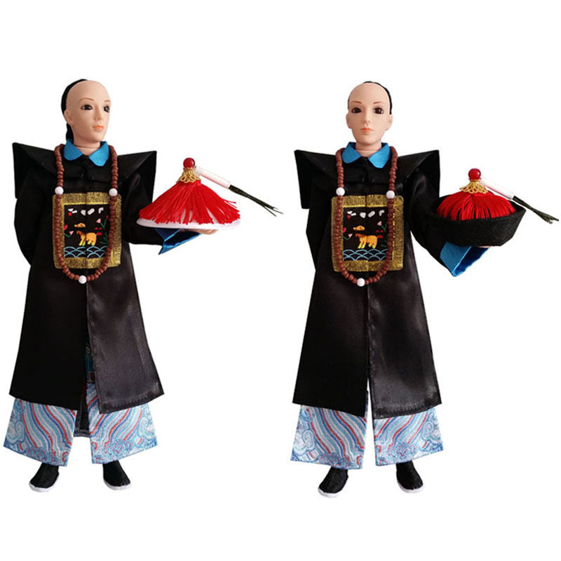 古代装清朝男娃娃宫廷官服饰手工刺绣1/6衣服30厘米摆件玩具