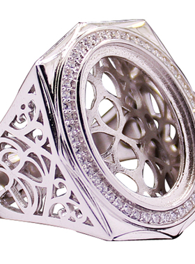 戒指空托DIY玉石琥珀镶嵌活口