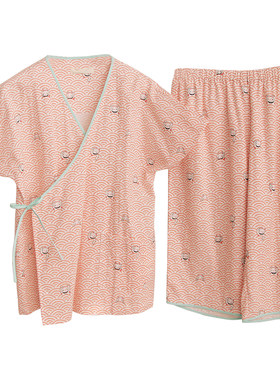 日系加密纱布短袖中裤全棉家居服