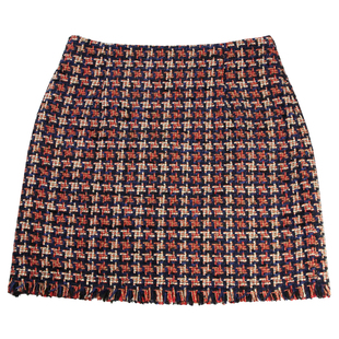 小香风短裙半身裙女高级感粗花呢格子包臀裙a字高腰流苏包裙裙子