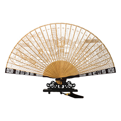 北山街非遗工艺品特产檀香扇紫檀木折扇檀香镂空扇文创摆件礼品扇