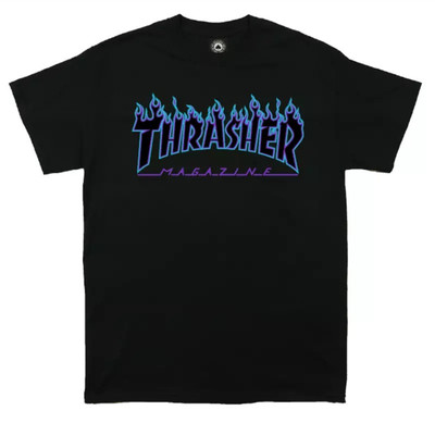 支线多色火焰男女情侣短袖