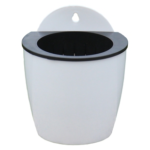 挂墙上存储水塑料花盆带棉线自动吸水浇水养花篮子半壁挂圆形吊盆