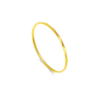 黄金首饰戒指闪亮车花切面细款