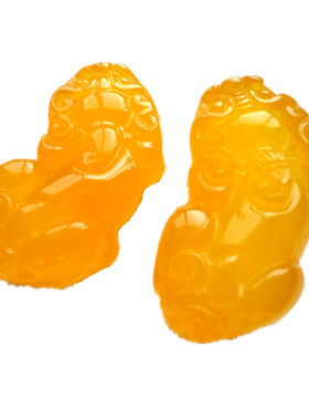 天然黄玛瑙貔貅吊坠男女款