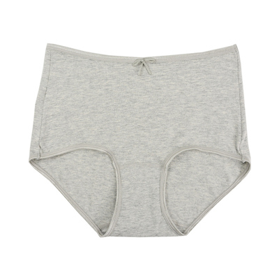 蝶安芬纯棉女中高腰纯色平角内裤
