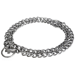 304不锈钢P链项圈 双排狗链脖套 超大型犬金毛阿拉斯加藏獒训狗链