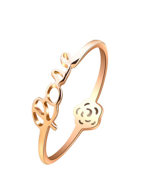 轻奢日式网红ins潮风钛钢18k戒指