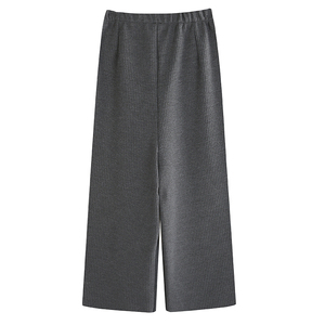 新款大码阔腿裤女秋冬胖mm九分加厚高腰休闲裤直筒宽腿裤大脚裤子