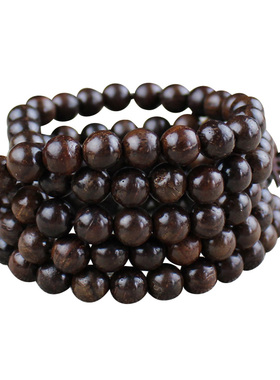 皮灰木手串原木108颗沉水越南