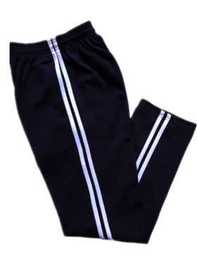 蓝色校服裤子白细边扛高中生学生