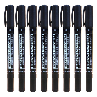 100支记号笔黑色油性小双头画画勾线笔儿童绘画学生用美术专用细头描边速干单头高光马克笔勾边笔