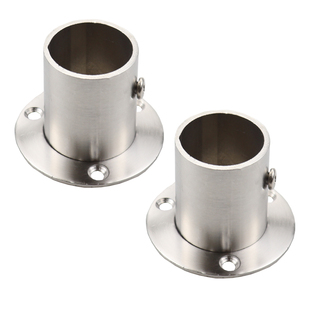 不锈钢法兰座高脚中脚固定底座托晾衣杆底座圆管开口法兰圆通法兰