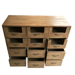 客厅斗柜复古实木做旧美式乡村欧美风储物柜展示玄关定制花铺柜子