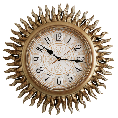 太阳个性风美式客厅静音石英钟