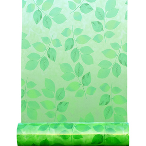 新款加厚磨砂玻璃纸 玻璃贴膜 浴室遮阳窗贴玻璃贴纸不透明绿树叶