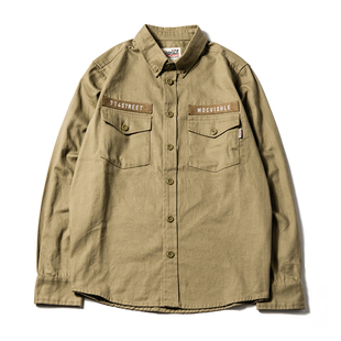 714street 17AW L/S Military Shirt 贴布刺绣斜纹军事衬衫秋冬