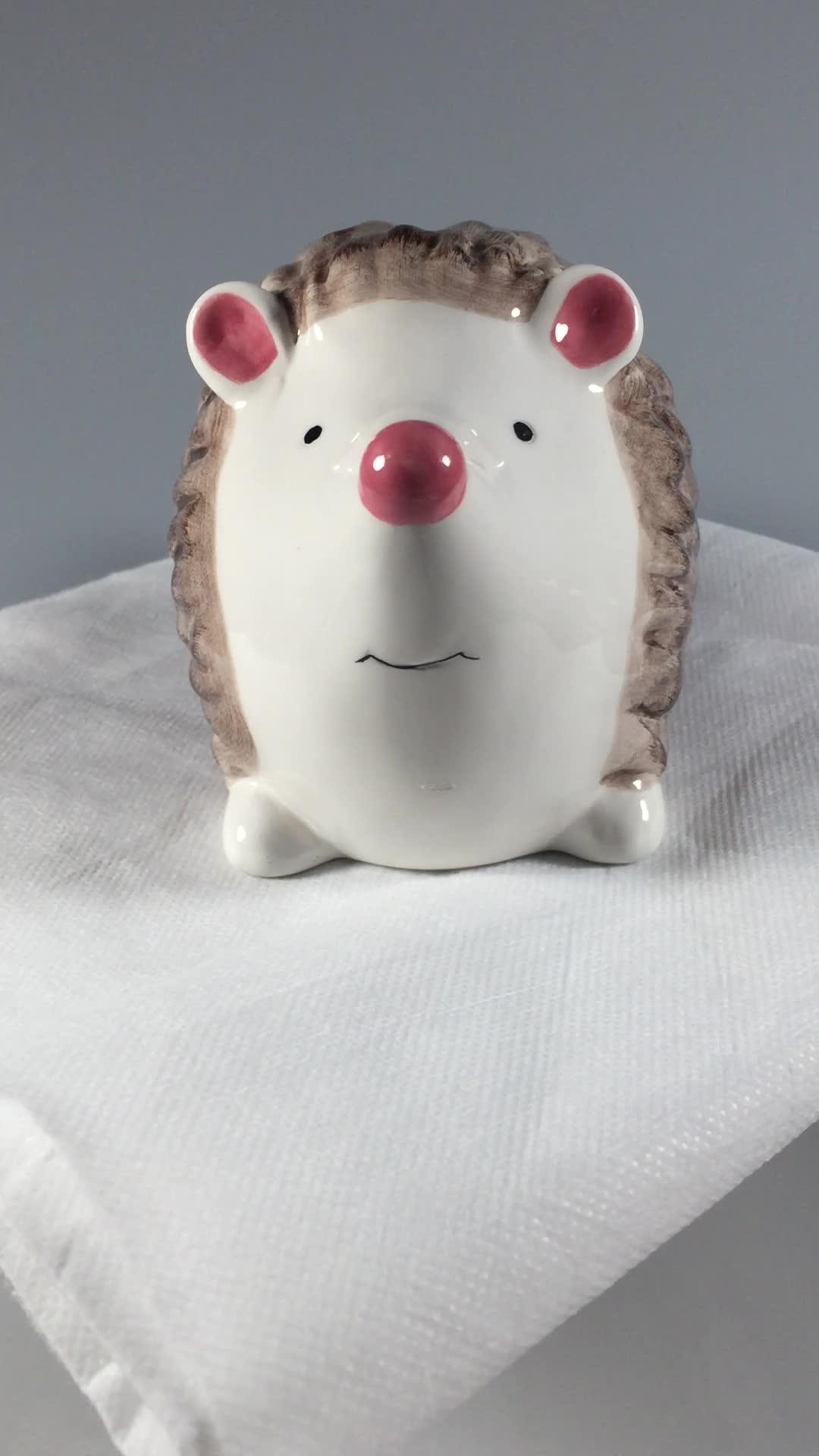 Hot Sales Hedgehog Animal Shape Piggy Banks Coin Banks Buy Ceramic